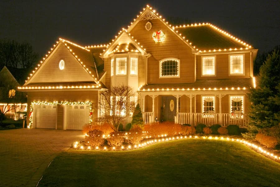 Holiday lighting installation in Eden Prairie, Minnesota