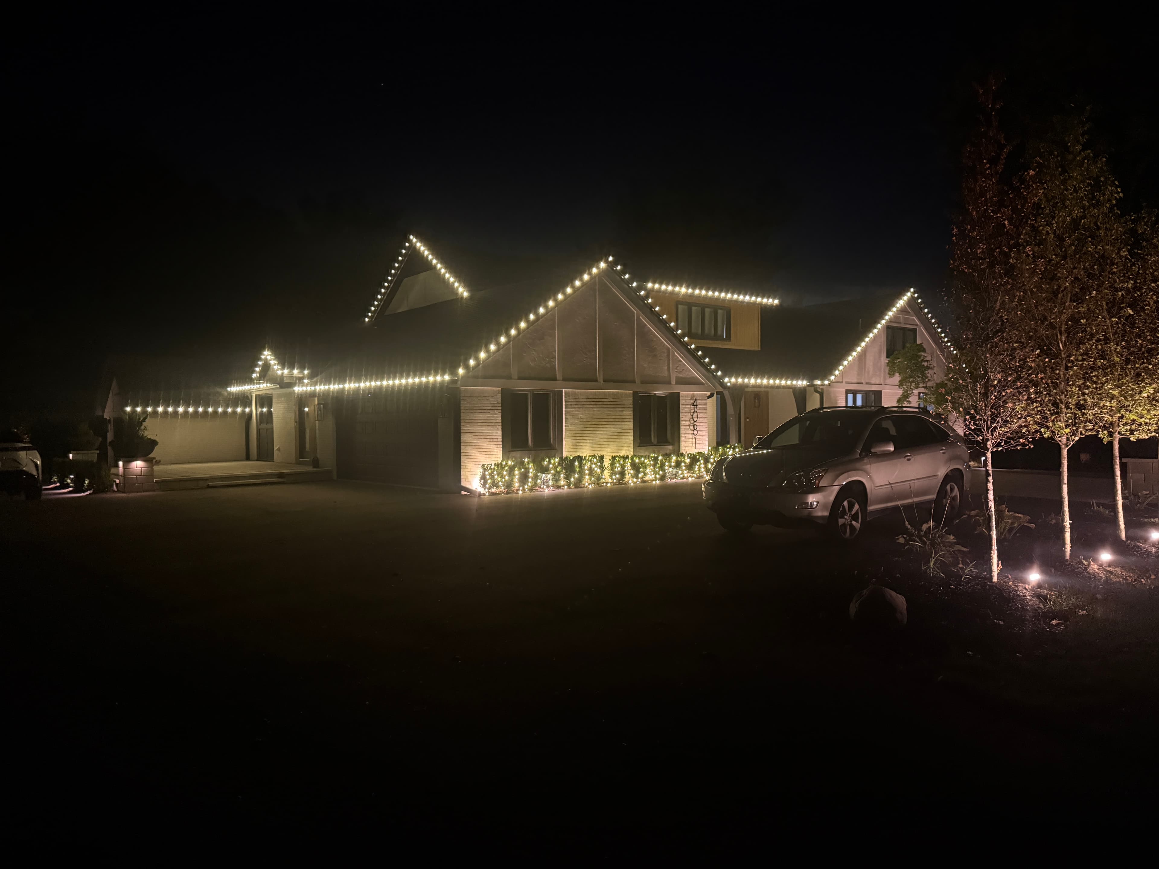 Roofline and architectural lighting on a residential home